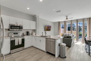 Newly renovated everything. Walk directly to a private pool.   