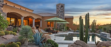 Take in sunsets from the huge patio or while lounging on the shallow sun deck of the pool.