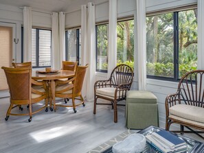 Large sun room is the perfect place to relax