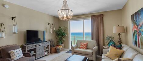 Living Area with View of the Beach