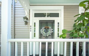 Walk-up three short steps to the entrance of your home.