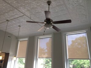 Over 110 years old, these tin ceilings were completely removed and reinstalled 