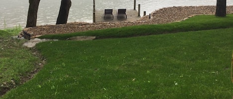 The dock with fog on the River