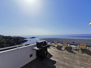 cuisine d'été sur le toit avec barbecue