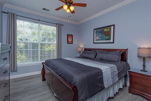 Master Bedroom with King Size Bed- The "Hitchcock" room