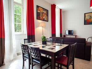 Settle into the dining area and enjoy a nice meal.