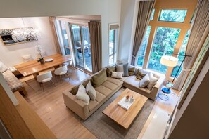 Main Floor - Living Room With Wood Burning Fireplace