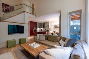 Main Floor - Living Room With Wood Burning Fireplace