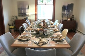 Dining Room setup for a holiday dinner.