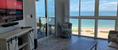 Beachfront Views From the 12th Floor Living Room - Beachfront Views of Sand Key Beach From the 12th Floor Living Room, plus Access To The Private Balcony.