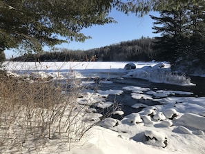 Loon Lake, mouth of Loon River at the falls.