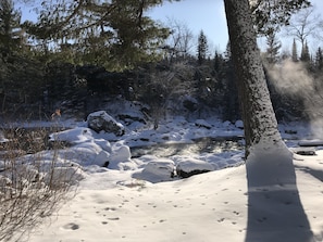 In February the Loon River Falls on Canada Side.