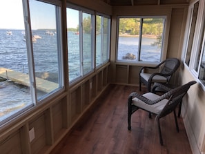 Porch just a couple feet from the waters edge