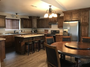 Kitchen with barstools