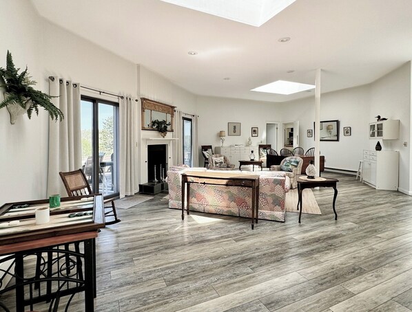 large open living and dining room