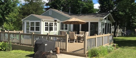 View of deck and screened porch