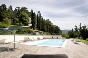 Swimming Pool, Property, Tree, Composite Material, Tile, Concrete, Rectangle, Garden, Villa, Yard