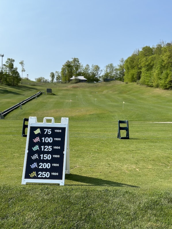 Best driving range at Shanty Creek 100 yards away from the condo