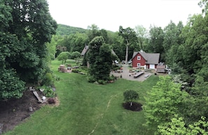 Aerial shot of property