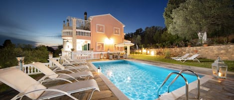 Amazing ambience of elegant evening pool views