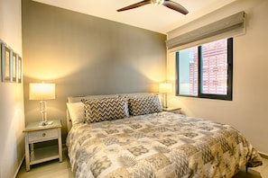 King size bed in bedroom