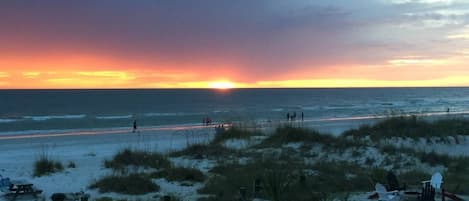 A sunset view from the deck