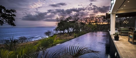 Sunset views are always spectacular as you take a swim in the lap pool.