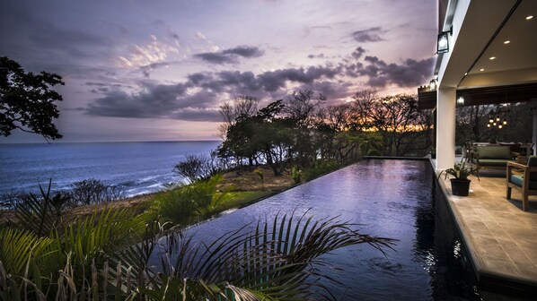 Sunset views are always spectacular as you take a swim in the lap pool.