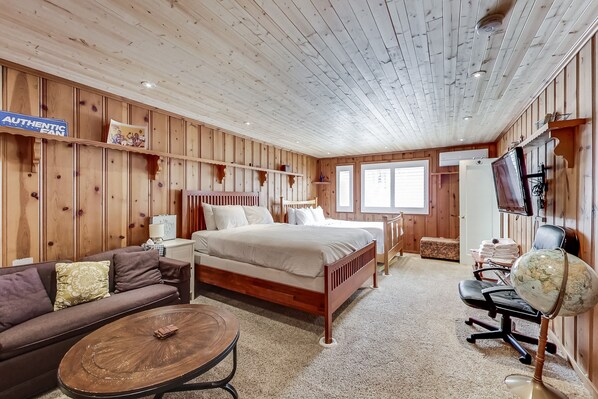 One queen-sized bed and and one single...
