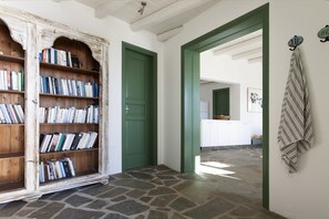 entering the house
