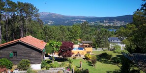 View from Rosal Lodge towards Pool, Rio Mino and Portugal.
