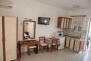 kitchenette fully equipped, table for 2 persons, flat screen tv