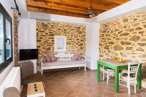 Living room with open plan kitchen