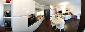  Fully-equipped kitchen  and living-room