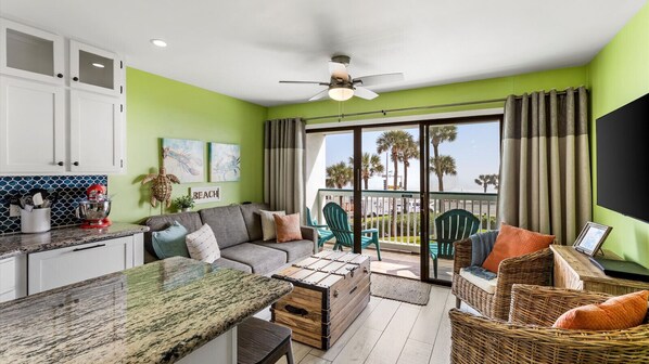 Sleeper Sofa!  Not a single thing spared for our guests! We want you to have an amazing time! Come enjoy this Beachy Paradise!!