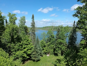 View of Baby Lake from cabin in Summer.