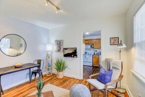 several seating arrangements in the apartment where you can relax and watch some netflix :)