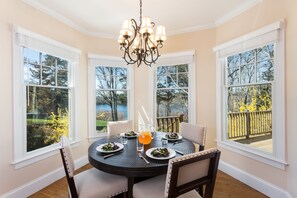 Breakfast nook with pond views