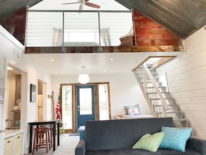 A beautifully renovated old barn into a small studio apartment. 