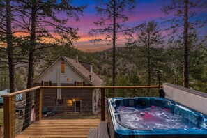 Picture yourself sitting in the hot tub on a warm evening.