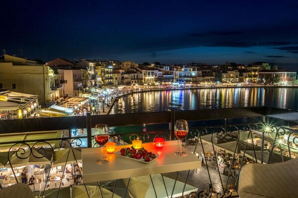 Chania old port by night