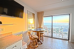 Enjoy high-top dining for 2 inside or outside while taking in the ocean views.