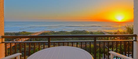 Enjoy gorgeous sunrise views from the direct oceanfront private balcony.