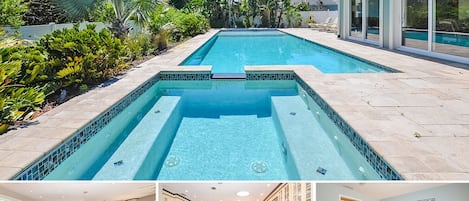 4BR/2.5BA beach-side home with a pool and Jacuzzi