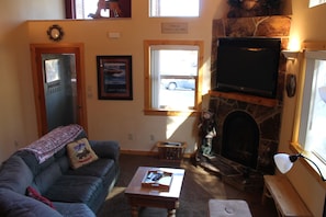 front room, gas fireplace