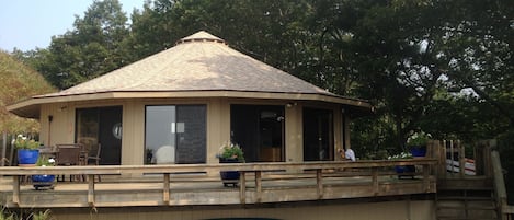 Front cottage from lower deck- new roof

