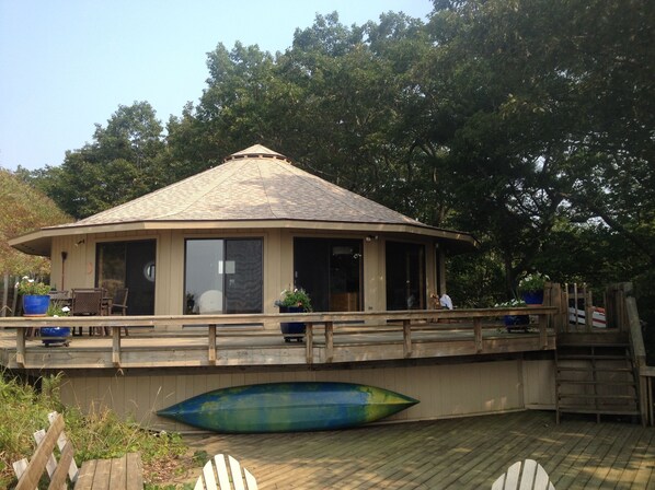 Front cottage from lower deck- new roof

