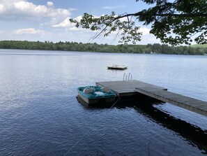 Dock, float and peddle boat.