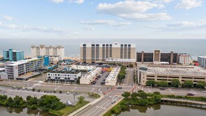 You're in the middle of it all! You may hear the city come alive, but you won't miss a beat.