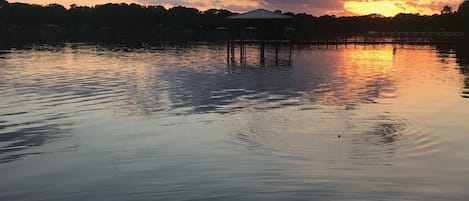 Beautiful sunsets from the dock.